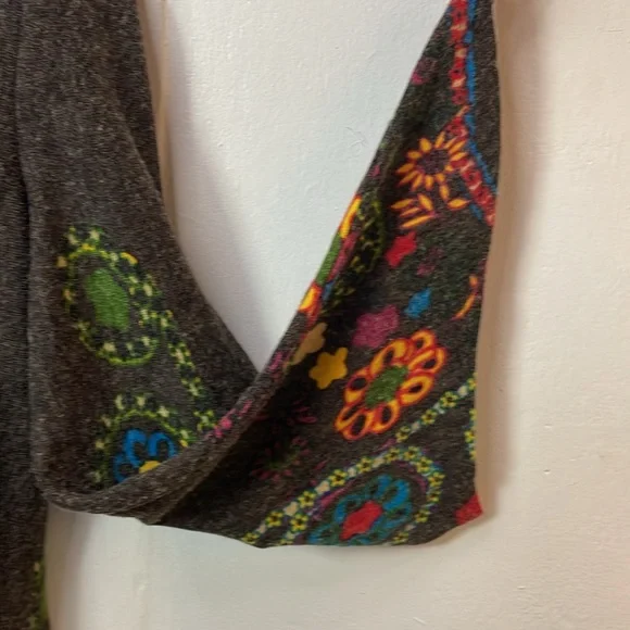 ARYEH Boho Hip Fanciful Long Flare Sleeved Colorful Sweater dress -M- #0029 - Picture 7 of 13